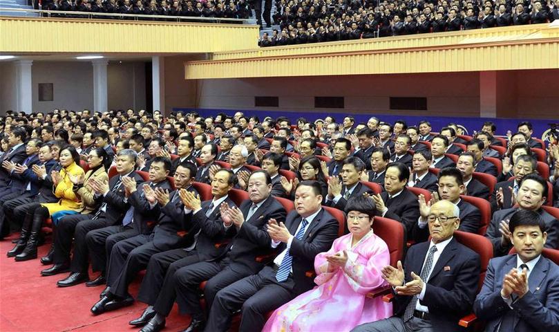 （国际）（1）朝鲜举行中央报告大会纪念金正日诞辰74周年