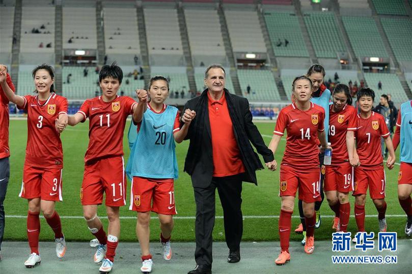 （体育）（1）足球——女足奥预赛：中国胜韩国