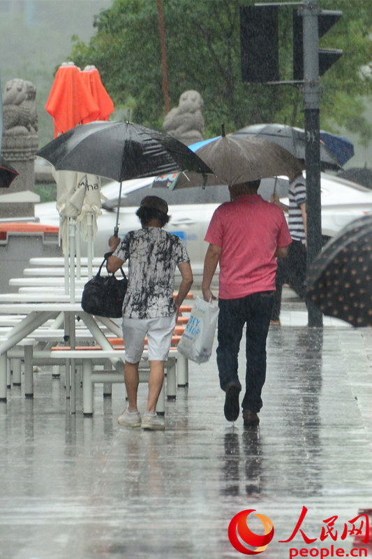 韩国遭受暴雨侵袭 多地发布警报