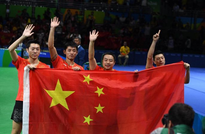 중국, 리우올림픽 탁국 남자단체 金...3회 연속 전 종목 석권